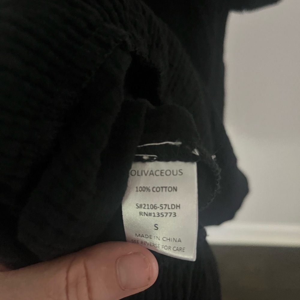 Olivaceous 100% Cotton Black Long-Sleeve Peasant Tunic Dress - Picture 5 of 5